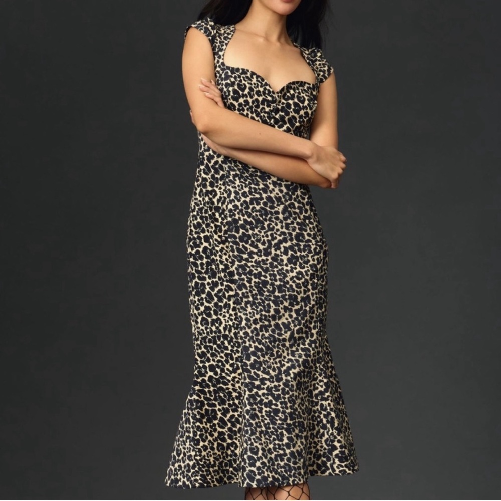 NWT Cecily Fit and Flare Sweetheart Midi Dress SIZE S